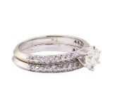 1.38 ctw Diamond Ring & Wedding Band - 14KT White Gold