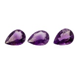 20.56 ctw.Natural Pear Cut Amethyst Parcel of Three