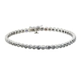 4.97 ctw Diamond Bangle Bracelet - 18KT White Gold