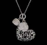 1.29 ctw Diamond Pendant With Chain - 14KT White Gold