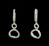 0.38 ctw Diamond Earrings - 14KT White Gold