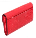 Louis Vuitton Red Monogram Vernis Leather Sarah Wallet NM