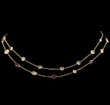3.82 ctw Ruby and Diamond Necklace - 18KT Rose Gold