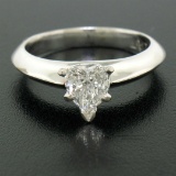 Platinum 0.66 ctw GIA Prong Set Heart Brilliant Diamond Solitaire Engagement Rin