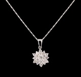 14KT White Gold 1.20 ctw Diamond Pendant With Chain