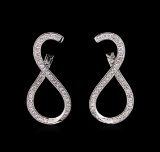 0.90 ctw Diamond Earrings - 14KT White Gold