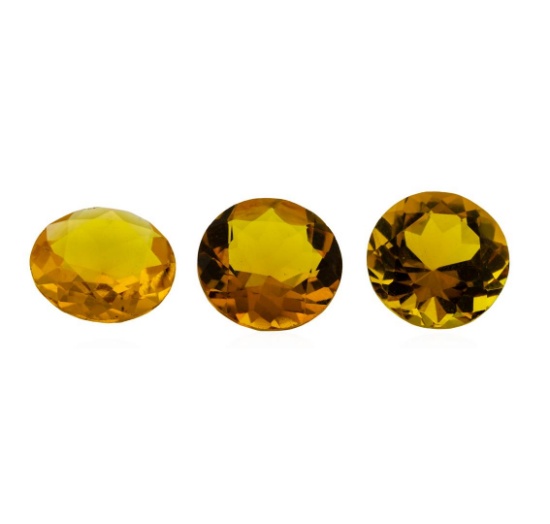 14.61 ctw.Natural Round Cut Citrine Quartz Parcel of Three