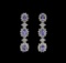 4.48 ctw Tanzanite and Diamond Earrings - 14KT White Gold