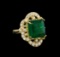 14KT Yellow Gold 9.30 ctw Emerald and Diamond Ring