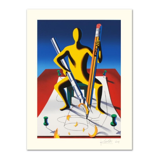 Mark Kostabi, "Careful With That Ax, Eugene" Limited Edition Serigraph, Numbered