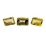 24.04 ctw.Natural Emerald Cut Citrine Quartz Parcel of Three