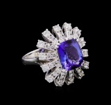 14KT White Gold 4.46 ctw Tanzanite and Diamond Ring