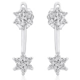 14k White Gold 0.35CTW Diamond Earrings, (I2-I3/H-I)