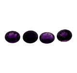 18.42 ctw.Natural Oval Cut Amethyst Parcel of Four