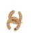 Chanel Vintage Gold Rhinestone CC Clip On Earrings