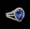 18KT White Gold 4.42 ctw Tanzanite and Diamond Ring