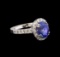 14KT White Gold 2.95 ctw Tanzanite and Diamond Ring