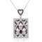 18k White Gold 1.53CTW Pink Sapphire and Diamond Pendant, (SI3-I1/Pink/G-H)