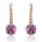 14k Rose Gold  3.37CTW Amethys and Diamond Earrings