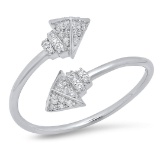 14K White Gold 0.19CTW Diamond Ring, (I1-I2/H-H)