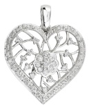 14k White Gold 0.52CTW Diamond Pendant, (I1-I2/H-I)