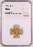 1905 $2.5 Liberty Head Quarter Eagle Gold Coin NGC MS66