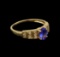 14KT Yellow Gold 0.94 ctw Tanzanite and Diamond Ring