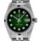 Rolex Mens Stainless Steel 36mm Green Vignette Diamond Datejust Wristwatch