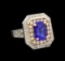 14KT Rose and White Gold 4.29 ctw Tanzanite and Diamond Ring