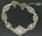 Antique Art Deco 14kt White Gold Camphor Glass and Damond Bracelet