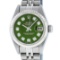 Rolex Ladies Stainless Steel Green Diamond Quickset Oyster Perpetual Datejust Wr