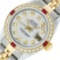 Rolex Ladies 2 Tone Silver Diamond & Ruby Datejust Wristwatch