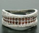 NEW Ladies 14k Gold 1.00 ctw Round White & Brown Diamond Wide Crossover Band Rin