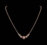 1.40 ctw Diamond Necklace - 14KT Rose Gold