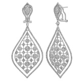 14k White Gold 2.71CTW Diamond Earrings, (I1/G-H)