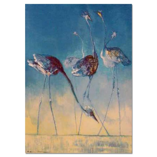 Edwin Salomon, "Blue Birds" Hand Signed Limited Edition Serigraph with Letter of