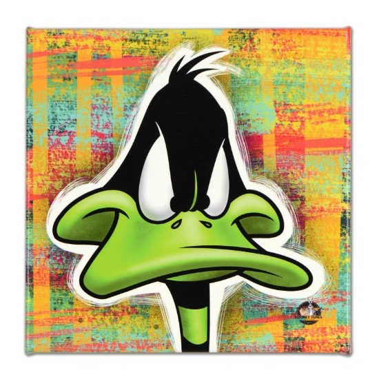 Looney Tunes, "Daffy Duck" Numbered Limited Edition on Canvas with COA. This pie