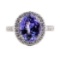 4.46 ctw Tanzanite and Diamond Ring - Platinum