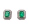 3.14 ctw Emerald and Diamond Earrings - 14KT Yellow Gold