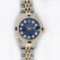 Rolex Ladies 2 Tone YG/SS Blue Diamond & Sapphire Oyster Perpetual Datejust Wris