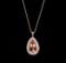 23.16 ctw Morganite and Diamond Pendant With Chain - 14KT Rose Gold