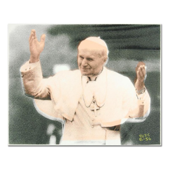 Ringo , "The Pope" One-of-a-Kind Hand Pulled Silkscreen & Mixed Media Painting o