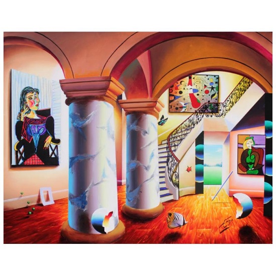 Ferjo, "Majestic Splendor" Original Painting on Canvas, Hand Signed with Letter