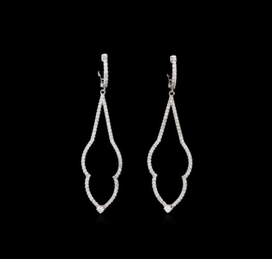 1.17 ctw Diamond Earrings - 14KT White Gold