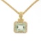 14K Yellow Gold 3.77 ctw VS Diamond Green Amethyst Pendant w/ 20