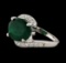 4.91 ctw Emerald and Diamond Ring - 14KT White Gold