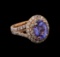 4.30 ctw Tanzanite and Diamond Ring - 14KT Rose Gold