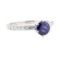 1.40 ctw Sapphire and Diamond Ring - 14KT White Gold