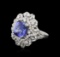 14KT White Gold 4.55 ctw Tanzanite and Diamond Ring