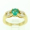 18kt Yellow Gold 1.73 ctw Round Emerald and Marquise Diamond Ring
